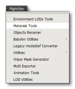 The Material Tools In The FlightSim Menu