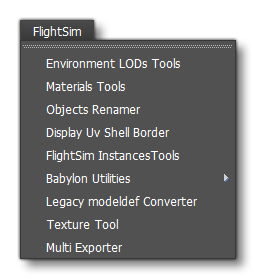 The New 3Ds Max FlightSim Menu