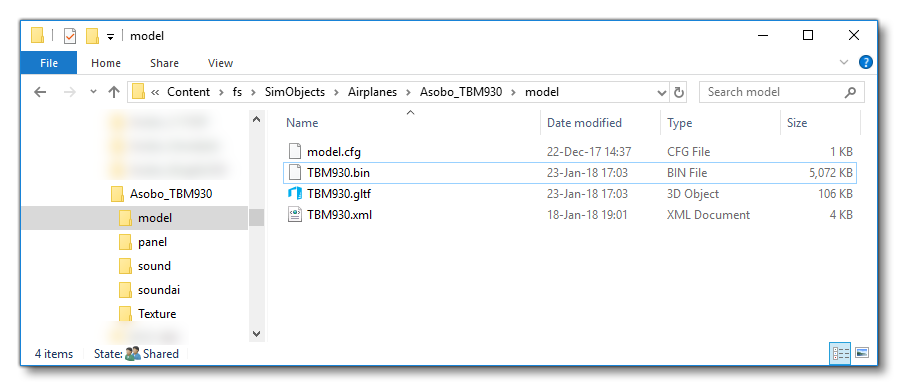 A Typical Model Folder Structure