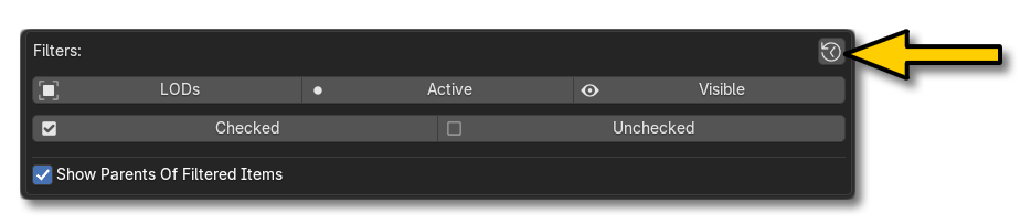 The Additional Filter Options For The Objects Tab