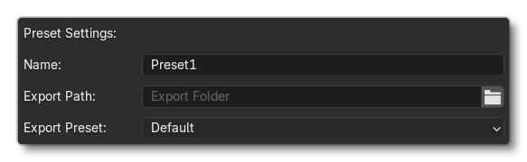 Preset / Group Settings