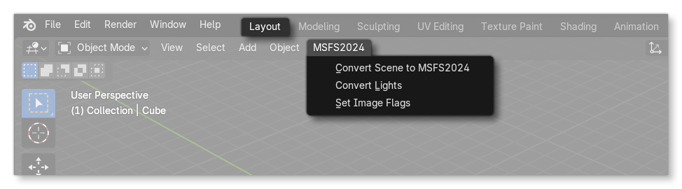 The MSFS2024 Menu In Blender