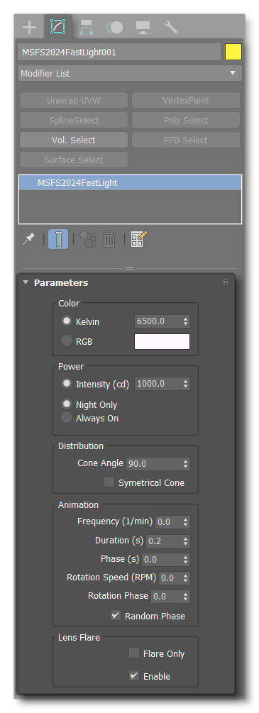 The Light Parameters In 3DS Max