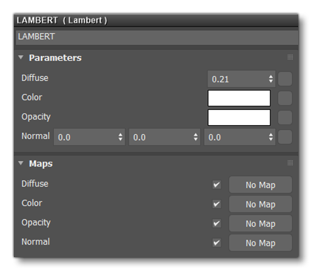 Basic Lambert Material Values