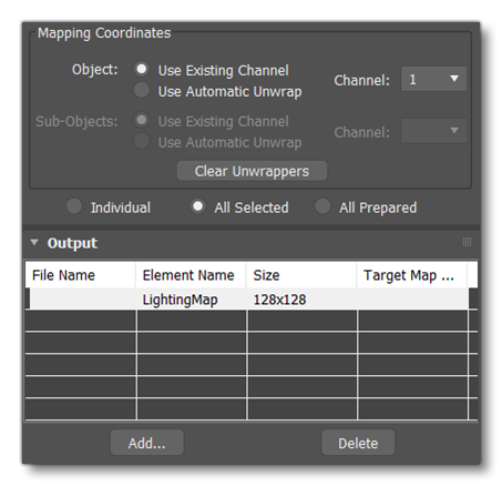 Setting The Lightmap Output