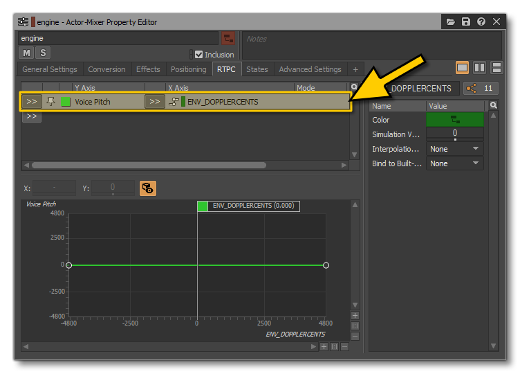 Adding In The ENV_DOPPLERCENTS RTPC