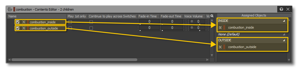 Assigning The Combustion Objects In The Contents Editor