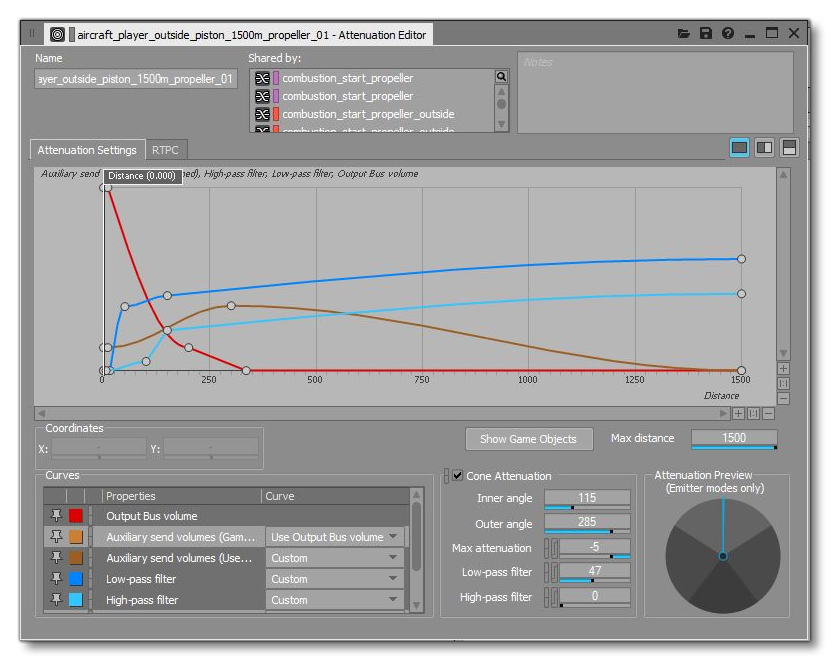 Wwise Atenuation Editor