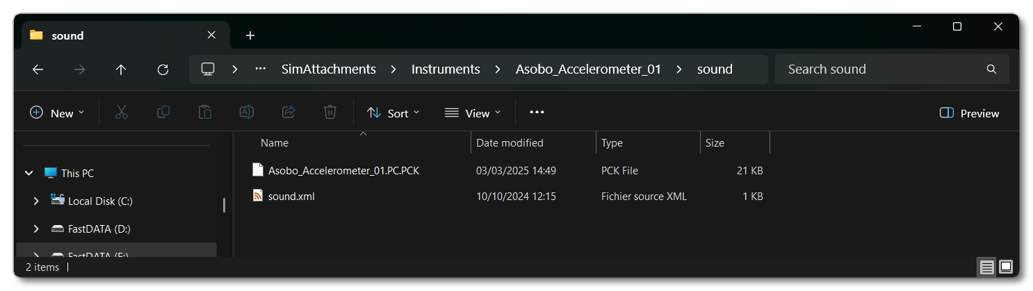 SimAttachment Sound Folder Setup Example