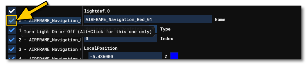 Enable / Disable A Light Using Live Edition 