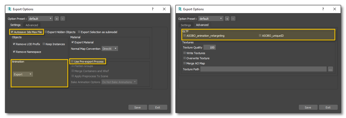 The Multi-Exporter Export Options