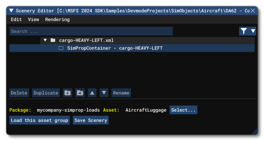 The First SimProp Container In The Scenery Editor