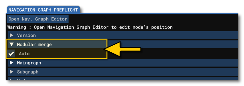 Flagging A Navigation Graph File For Auto-Merge