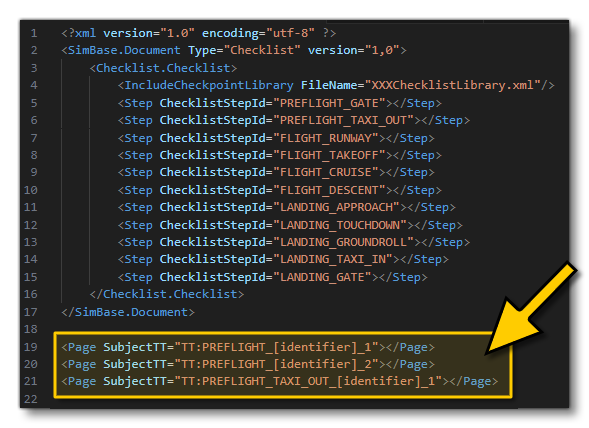 Example Of Where To Paste The Page XML