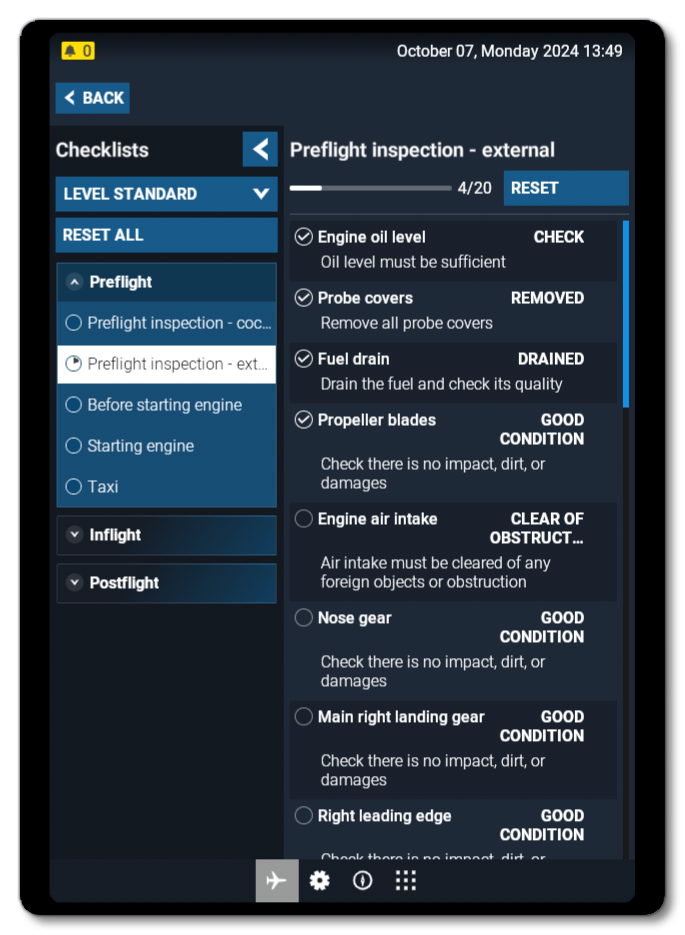 Checklist Example Page In The EFB