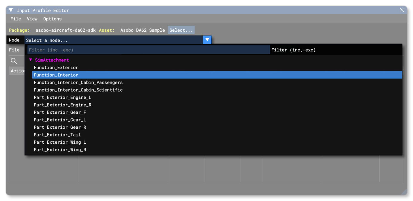 Selecting The Modular Node In The Input Editor