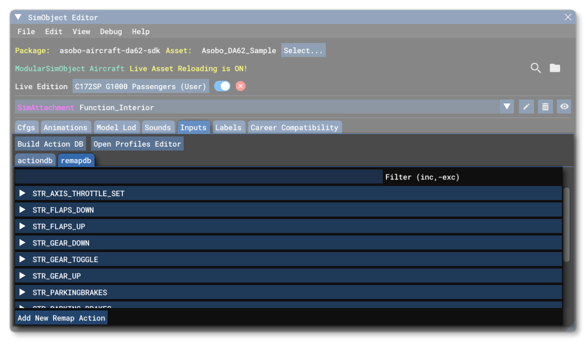 The RemapDB Tab In The SimObject Editor
