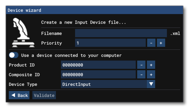 The Device Wizard Window