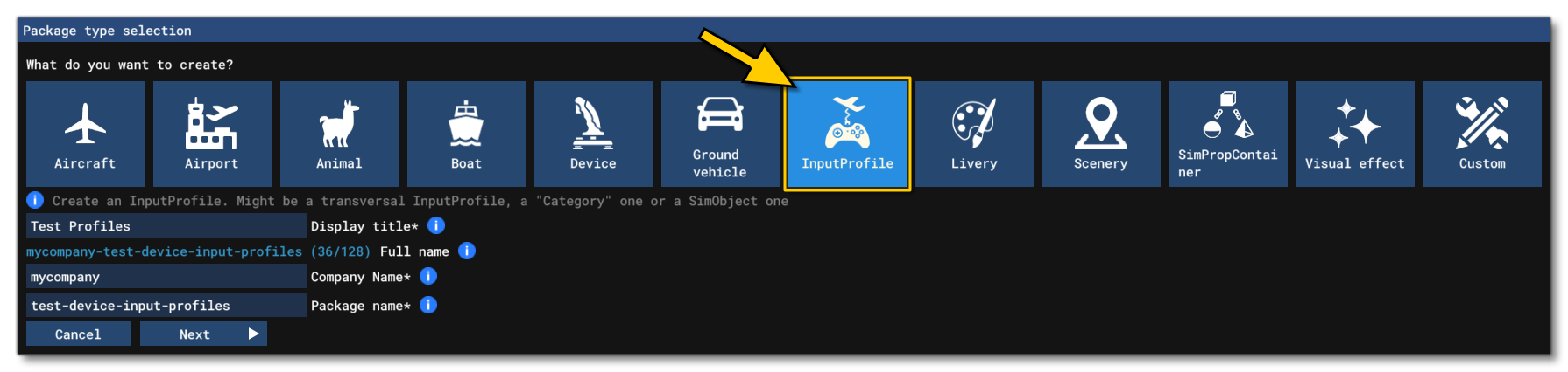 Creating The Profile Asset Group