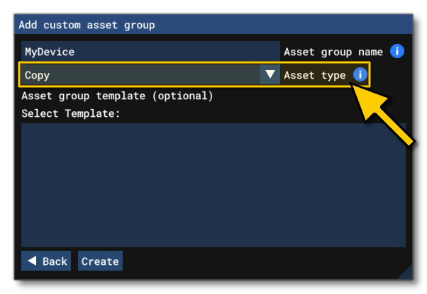Set The Asset Group Type