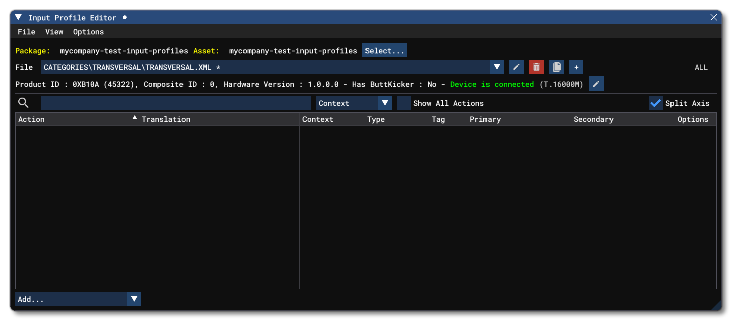 The Input Profile Editor