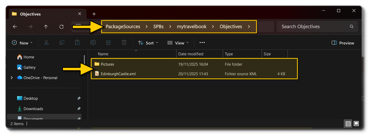 The Location Of The Objectives Files In The Package Sources
