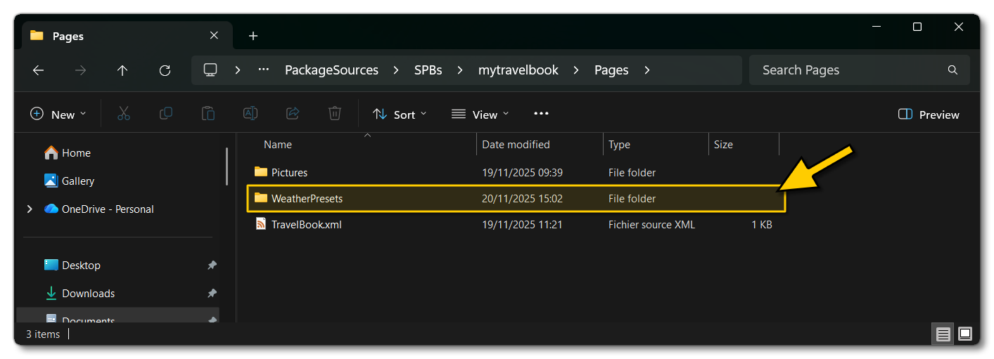The Location Of The Weather Folder