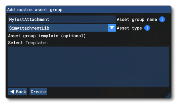 Creating An Asset Group In The Package