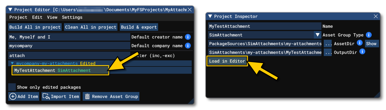 Loading The SimAttachment In The Editor