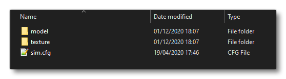 Basic SimObject Folder Structure