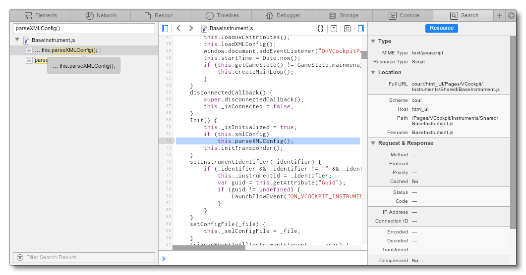 Searching For The parseXMLConfig() Function In The Coherent Debugger