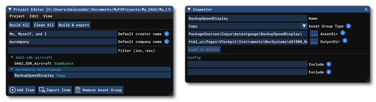 The Imported Instrument Package In The Inspector