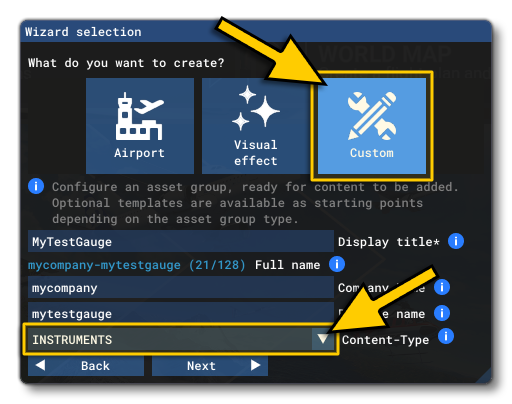 Setting The Package Type To Instruments Setting The Package Type To Instruments