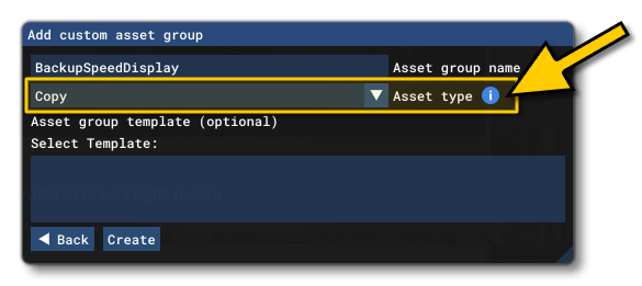 The Asset Group Type For the Gauge The Asset Group Type For the Gauge