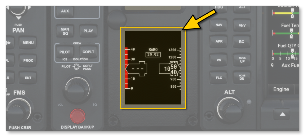 The Backup Speed Display In The DA62