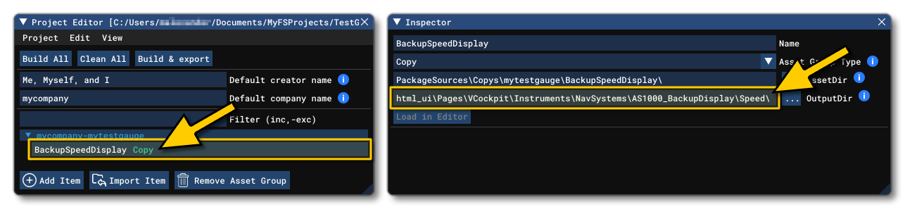 The Changed Asset Group Path For Overwriting A Gauge