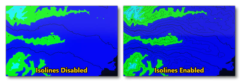 Example Of Isolines Drawn In The Map View