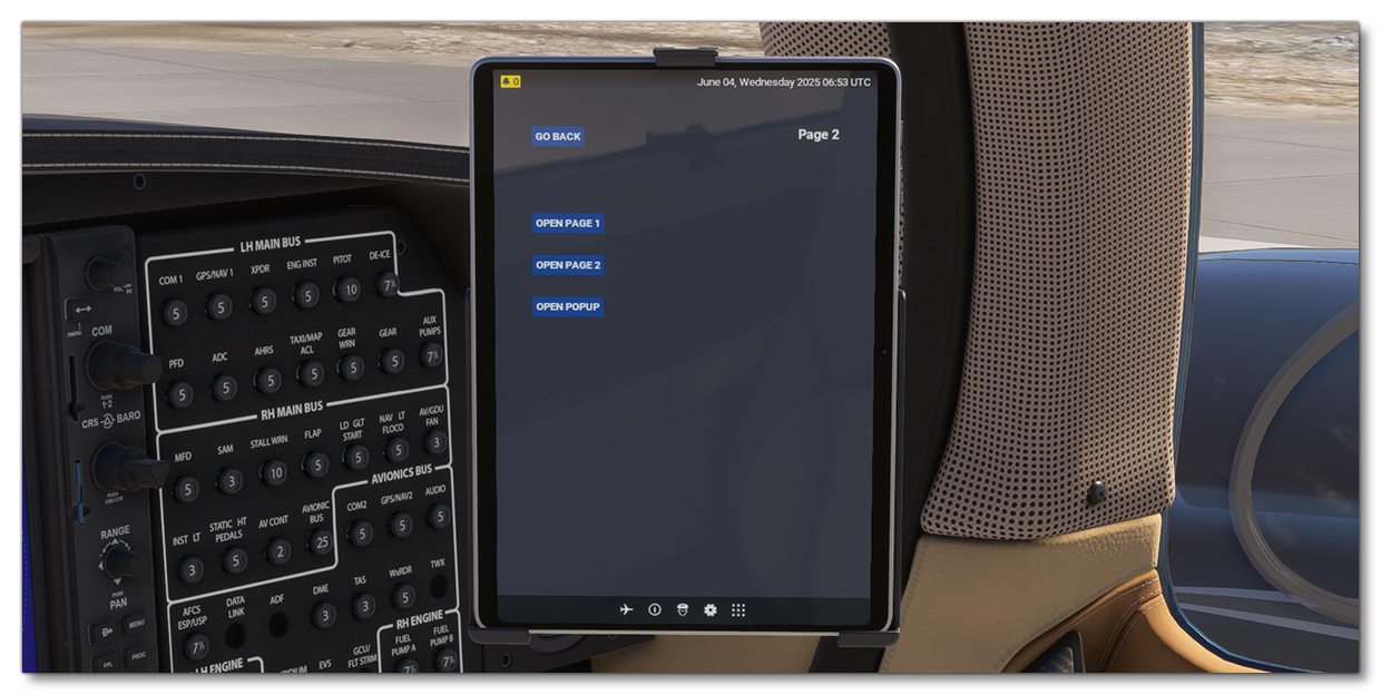 How The Template App Looks In The Simulation