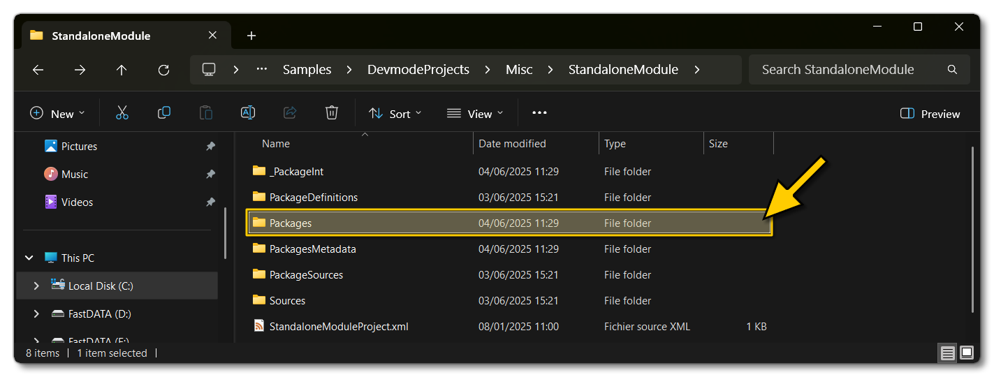 The Standalone Module Package Folder