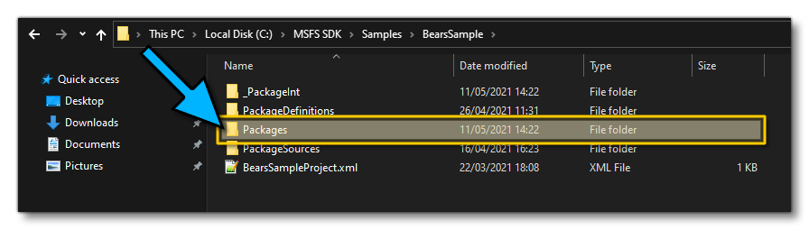 The Packages Folder For The Build Sample Bears Project