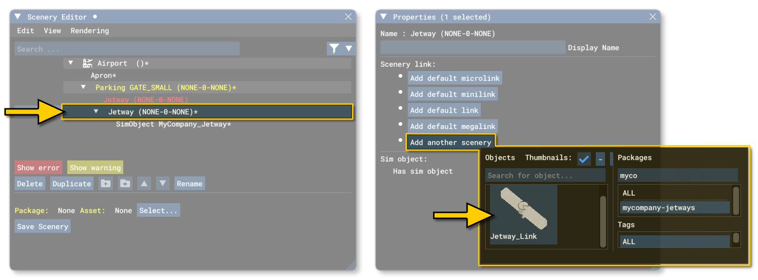 Adding A Jetway Link In The Scenery Editor