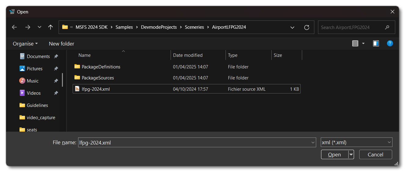 Opening The lfpg-2024 XML File