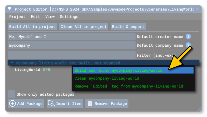 Building The LivingWorld Sample Project