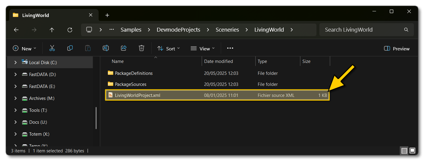 The Folder Structure Of The LivingWorldProject Sample