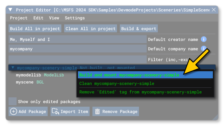 Build SimpleScenery Package