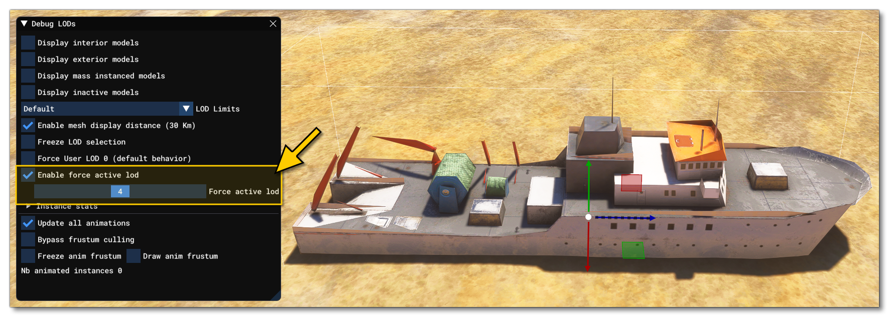 Testing The LODs Of The Scenery Object