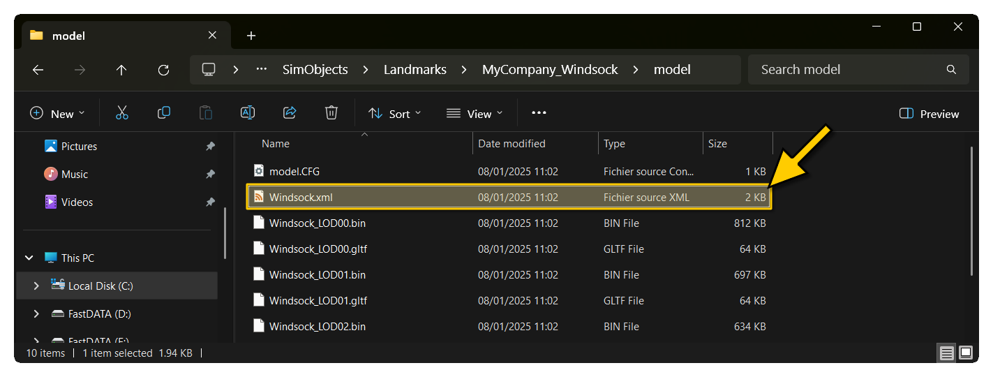 The Windsock.xml File Location