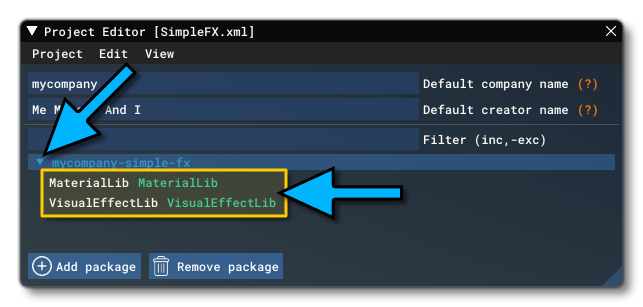 The Asset Groups For The SimpleFX Sample