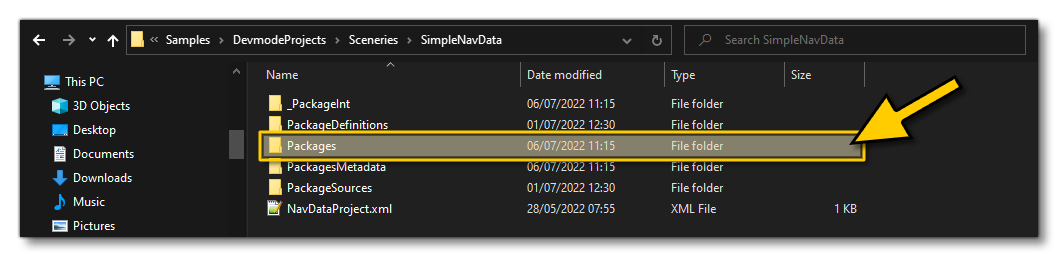 The NavData Package Location