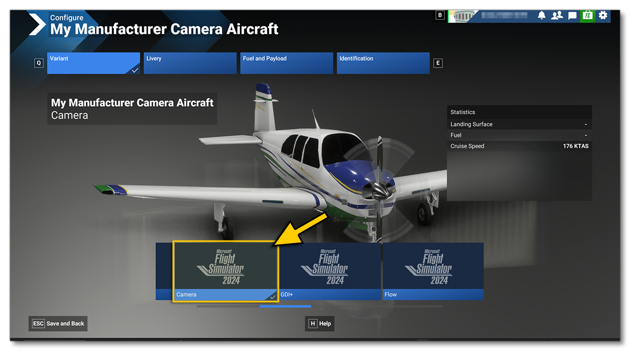 Selecting The Flow Aircraft In The Simulation